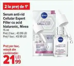 Carrefour Serum anti-rid Cellular Expert Filler cu acid hialuronic, Nivea 15 ml Ofertă