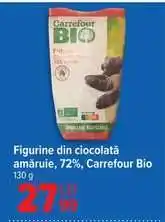Carrefour Figurine din ciocolată amăruie, 72%, Carrefour Bio Ofertă