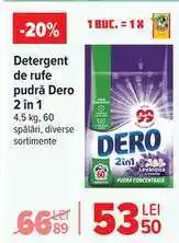 Carrefour Detergent de rufe pudră Dero 2 in 1 Ofertă