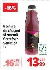 Carrefour Băutură de căpșuni și zmeură Carrefour Selection 1L Ofertă