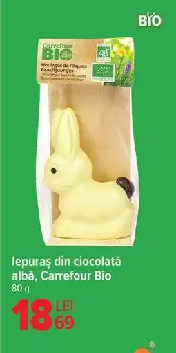 Carrefour Iepuraș din ciocolată albă, Carrefour Bio Ofertă
