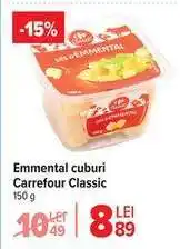 Carrefour Emmental cuburi Carrefour Classic Ofertă