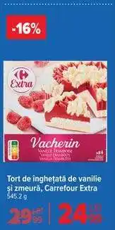 Carrefour Tort de înghețată de vanilie și zmeură, Carrefour Extra Ofertă
