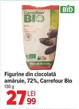 Carrefour Figurine din ciocolată amăruie, 72%, Carrefour Bio Ofertă
