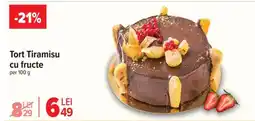 Carrefour Tort Tiramisu cu fructe Ofertă