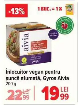 Carrefour Înlocuitor vegan pentru șuncă afumată, Gyros Aivia Ofertă