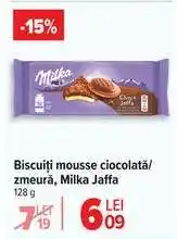 Carrefour Biscuiți mousse ciocolată/zmeură, Milka Jaffa Ofertă