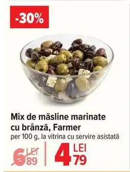 Carrefour Mix de măsline marinate cu brânză, Farmer Ofertă