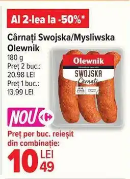 Carrefour Cârnați Swojska/Mysliwska Olewnik Ofertă