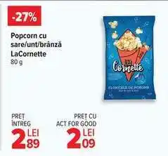 Carrefour Popcorn cu sare/unt/brânză LaCornette 80 g Ofertă