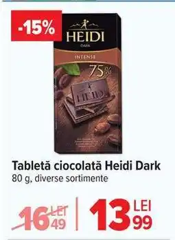 Carrefour Tableta ciocolată Heidi Dark Ofertă