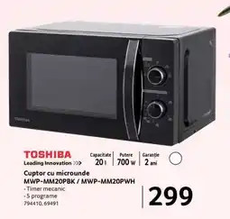 Selgros Cuptor cu microunde Toshiba MWP-MM20PBK / MWP-MM20PWH Ofertă