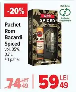 Carrefour Pachet Rom Bacardi Spiced Ofertă