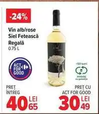 Carrefour Vin alb/rose Siel Fetească Regală 0.75 L Ofertă