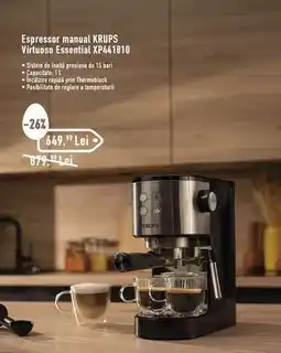 Carrefour Espressor manual KRUPS Virtuoso Essential XP441810 Ofertă