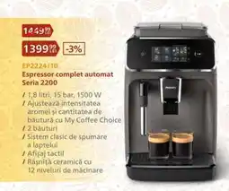 Carrefour EP2224/10 Espressor complet automat Seria 2200 Ofertă