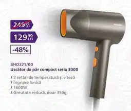 Carrefour BHD321/00 Uscător de păr compact seria 3000 Ofertă