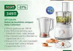 Carrefour HR7320/00 Robot de bucătărie compact Daily Collection Ofertă