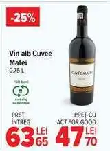 Carrefour Vin alb Cuvee Matei Ofertă