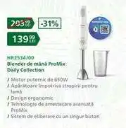 Carrefour HR2534/00 Blender de mână ProMix Daily Collection Ofertă