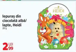 Carrefour Iepuraș din ciocolată albă/lapte, Heidi Ofertă