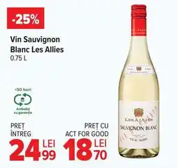 Carrefour Vin Sauvignon Blanc Les Allies Ofertă
