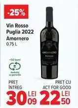 Carrefour Vin Rosso Puglia 2022 Amornero Ofertă