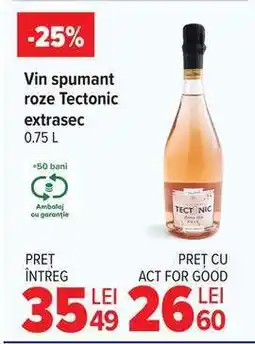 Carrefour Vin spumant roze Tectonic extrasec Ofertă