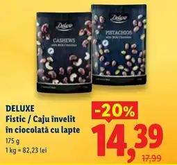 Lidl DELUXE Fistic / Caju învelit în ciocolată cu lapte Ofertă