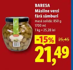 Lidl BARESA Măsline verzi fără sâmburi Ofertă