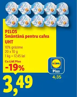 Lidl PILOS Smântână pentru cafea UHT Ofertă