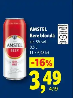 Lidl AMSTEL Bere blondă Ofertă
