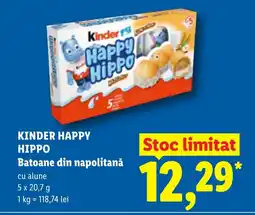Lidl KINDER HAPPY HIPPO Batoane din napolitană Ofertă