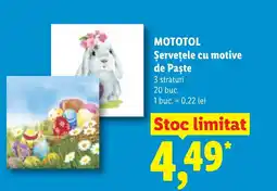 Lidl MOTOTOL Şervețele cu motive de Paşte Ofertă