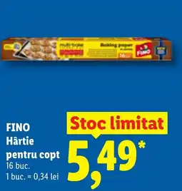 Lidl FINO Hârtie pentru copt Ofertă