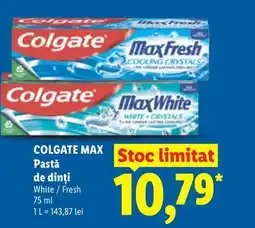 Lidl COLGATE MAX Pastǎ de dinți Ofertă