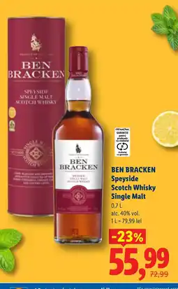 Lidl BRACKEN Speyside Scotch Whisky Single Malt Ofertă