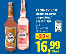Lidl RACHMANINOFF Lichior cu aromă de grepfrut / pepene roşu Ofertă