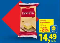 Lidl MILBONA Brânză Emmental Ofertă