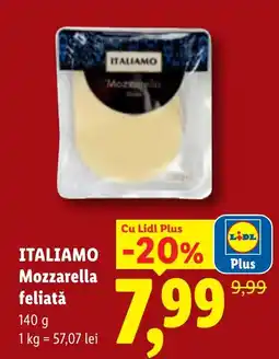 Lidl ITALIAMO Mozzarella feliată Ofertă