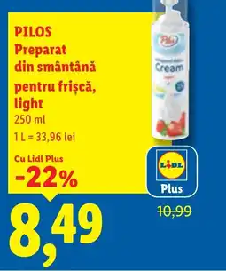 Lidl PILOS Preparat din smântână pentru frişcă, light Ofertă