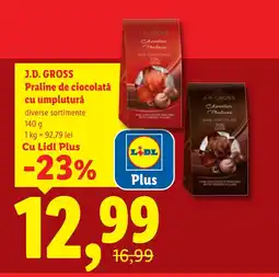 Lidl J.D. GROSS Praline de ciocolată cu umplutură Ofertă