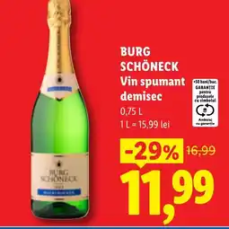 Lidl BURG SCHÖNECK Vin spumant demisec Ofertă