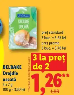 Lidl BELBAKE Drojdie uscată Ofertă