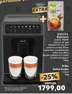 Kaufland KRUPS Espressor + K-BIO Cafea boabe Ofertă