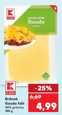 Kaufland Brânză Gouda felii Ofertă
