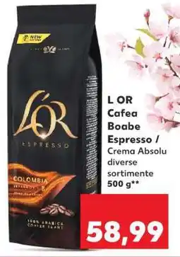Kaufland L’OR Cafea Boabe Espresso / Crema Absolu Ofertă