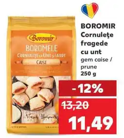 Kaufland BOROMIR Cornulețe fragede cu unt gem caise / prune 250 g Ofertă