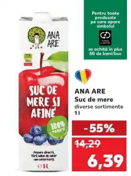 Kaufland ANA ARE Suc de mere diverse sortimente 1l Ofertă
