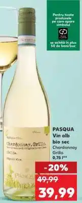 Kaufland PASQUA Vin alb bio sec Chardonnay Grillo Ofertă